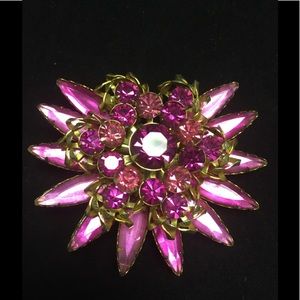 Vintage Hot Pink Brooch.